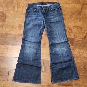 Women's SEVEN FOR ALL MAN KIND Super Flared Jeans Altered SIZE 32